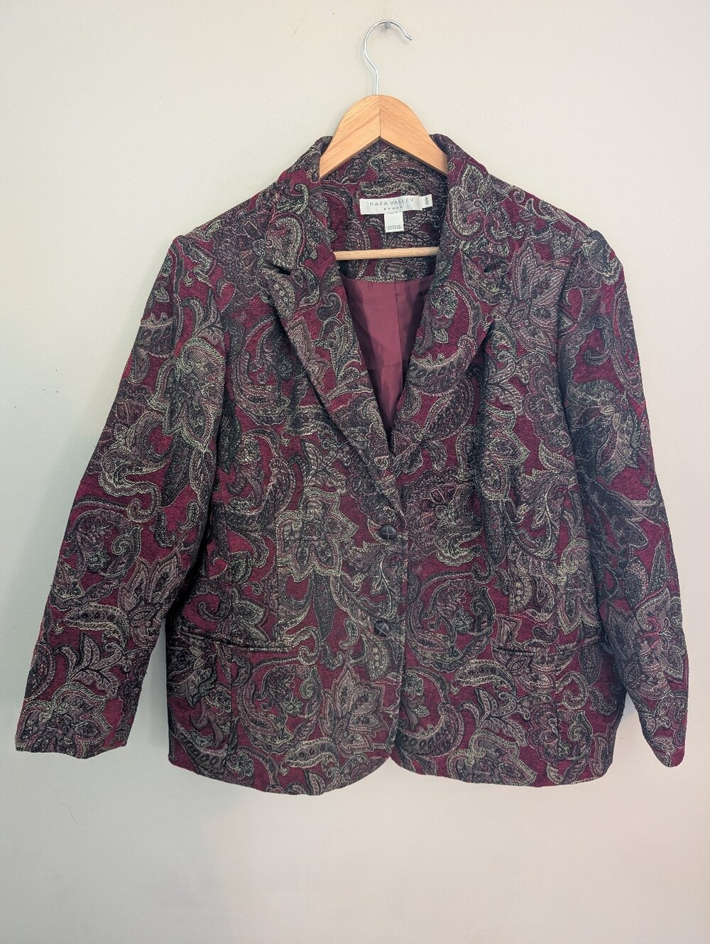 Napa Valley Red Paisley Blazer Jacket Size 20W